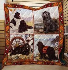newfoundland dog pet dog quilt blanket
