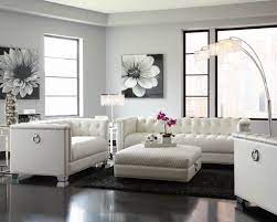 chaviano modern white leather living
