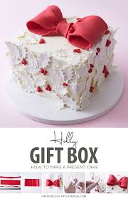 holly gift box cake the cake blog