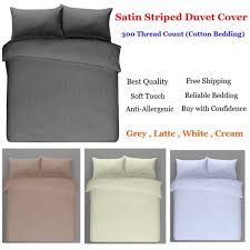 Satin Stripe Duvet Cover Bedding Set