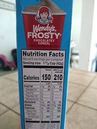 wendys frosty chocolatey cereal free