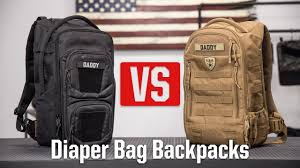 tactical diaper bag backpack side by