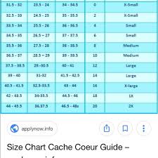 Cache Size Chart