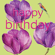 You deserve them a lot. Happy Birthday Trendy Modern Floral Purple Magnolia Black Background Freeshipping Zaquarella