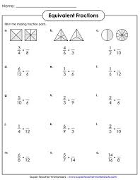 Equivalent Fractions Simplifying Fractions Worksheets