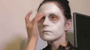 white makeup her face halloween concept