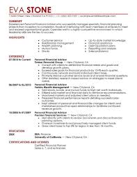 Best Personal Financial Advisor Resume Example From