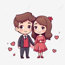 cute cartoon couple characters for