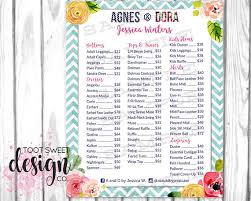 Agnes And Dora Price List Poster Custom Agnes Dora Prices
