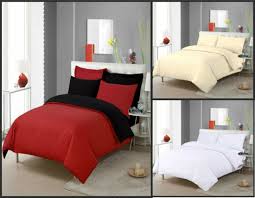 plain dyed duvet set w pillow case red