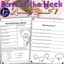 learning in spanish days of the week