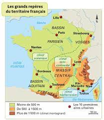 Carte de france à imprimer gratuitement, villes et fleuves. Fleuves Montagnes Domaines Climatiques Facades Maritimes College Cite Narbonne