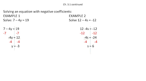 Ch 3 1 Continued Solving An Equation