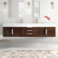 The most common bathroom vanity widths are 24, 30, 36, 48, 60, and 72 inches. Modern Wall Mounted Bathroom Vanities Allmodern