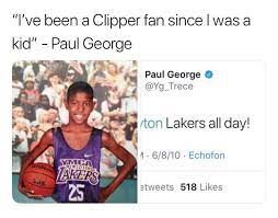 The best memes from instagram, facebook, vine, and twitter about paul george. Nba Memes When Paul George Said He Was A Clippers Fan Facebook