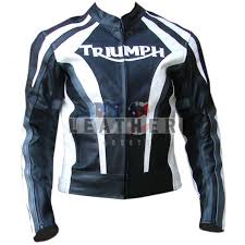 Triumph Black Custom Motorcycle Leather Jackets