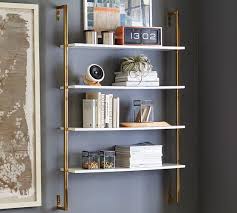 White And Brass Olivia Wall Mounted Shelves
