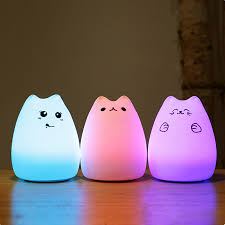 Dropshipping Touch Sensor Colorful Cat Led Night Light Remote Control Silicone Usb Rechargeable Bedroom Lamp For Children Led Night Lights Aliexpress