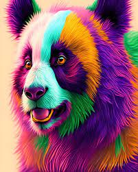 Vibrant Panda Colorful Animal Art Ventix
