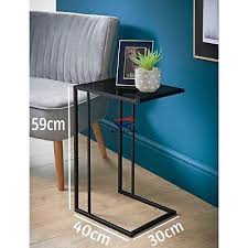 C Shaped Sofa Side Table With Black