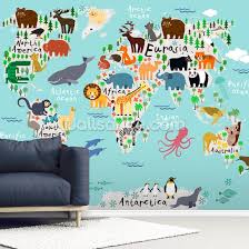 kids world map wallpaper mural