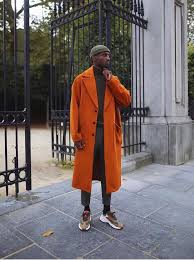 Orange Coat Outfits For Big Men
