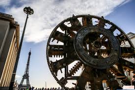 huge wheel installed at the trocadero