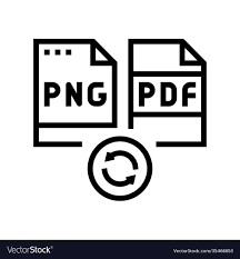 convert png to pdf file line icon