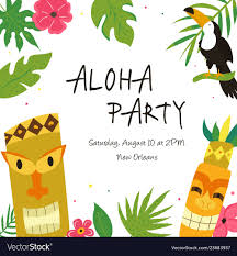 Hawaiian Luau Party Invitation Template Banner