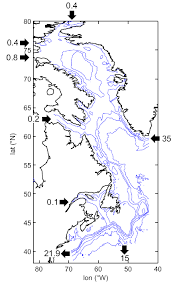 5 The Bathymetry Of The Cecom Domain Depth Contours Of 200