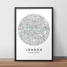 London City Map Print Street Map Art