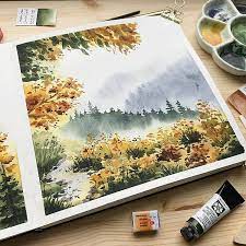 44 Easy Watercolor Landscape Painting