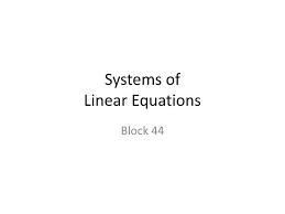 Systems Of Linear Equations Powerpoint