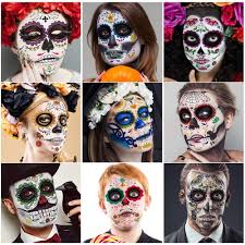 day of the dead face skeleton tattoos