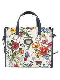 Gucci Floral Print Tote Gucci Bags Shoulder Bags Hand