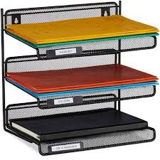 Relaxdays Filing System Metal 3 Trays