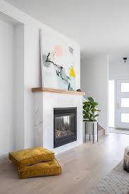 Marble Tiled Fireplace With Wooden