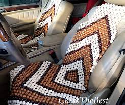 Beaded Car Seat Cover Set Of 2 Wooden