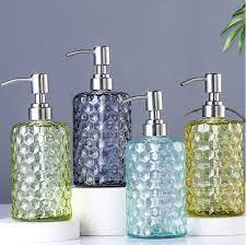 16oz Glass Soap Dispenser Crystal