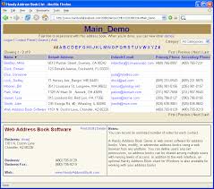 Web Address Book Software Handy Address Book Server Screen Shots