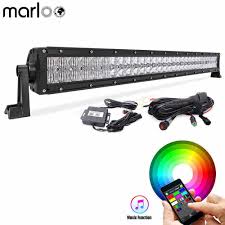 Marloo 5d 32 Inch 180w Rgb Led Light Bar 16 Million Colors App Bluetooth Control Offroad Truck Rzr Suv 12v Car Lights Light Bar Work Light Aliexpress