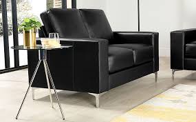 Baltimore Black Leather 2 Seater Sofa