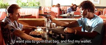 Image result for pulp fiction no love gif