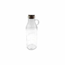 Glass Water Bottle Clear With Ring