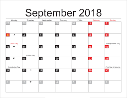 Free September 2018 Full Moon Calendar Template Free