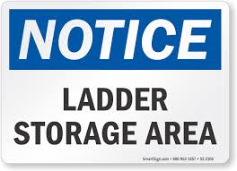 ladder storage area sign sku s2 2106