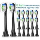 12 Pack Replacement Brush Heads for Philips Sonicare DiamondClean Electric Toothbrush HX6068 QLEBAO