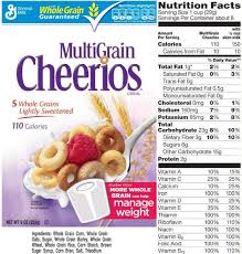 Regular Cheerios Nutrition Label