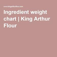 Ingredient Weight Chart King Arthur Flour Weight Charts