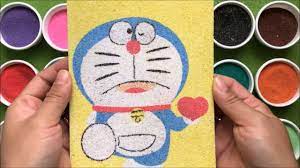 Đồ chơi TÔ MÀU TRANH CÁT DORAEMON trái tim - Learn colors Sand Painting  Doraemon (chị Chim Xinh) - YouTube